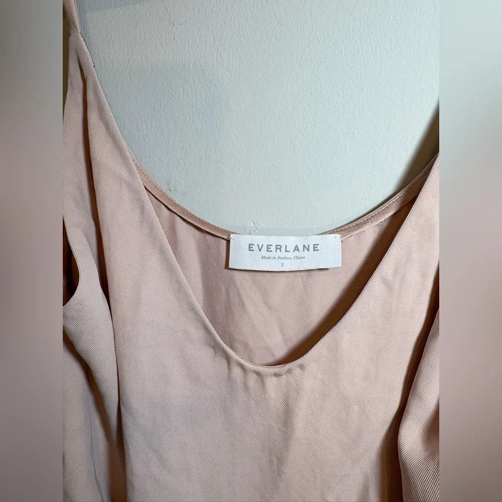 Everlane The Japanese Goweave Slip Dress, Ballet Slipper Pink, Side Slit, 2 - Picture 4 of 6